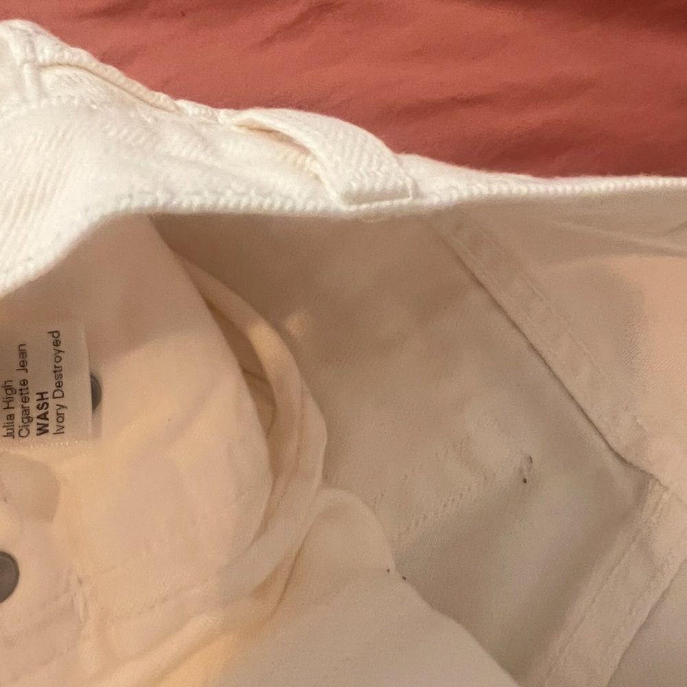 Reformation High-Rise White Ivory Julia Destroyed Jeans - Picture 6 of 16